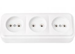 Колодка розеточная 3 гнезда б/з белая ПРАЛЕСКА