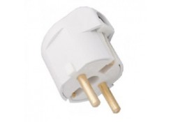 Вилка с заземлением белая B16-242  СВПР