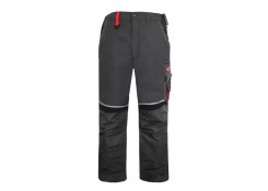 Штаны рабочие, M, 60% хлопок / 40% полиэстер (твил), цвет серый/черный/красный, Profmet