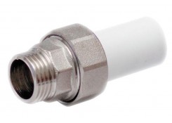 Ниппельное соединение(американка трубная) НР белая 25*3/4 RTP