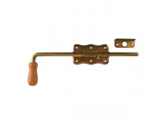 Задвижка_120x60x1,3_WRG120 воротная, с деревянной ручкой Domax