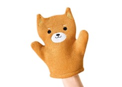 Перчатка для бани,Синтетические волокна, Медведь, Коричневый, Для детей