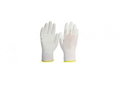 Перчатки антистатичные, полиуретан неполный облив, манжет вязаный, белые