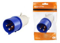 Вилка 013 2Р+РЕ 16А 220В IP44 TDM