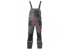 Полукомбинезон рабочий, 65% полиэстер / 35% хлопок, цвет серый/черный/красный, L Profmet