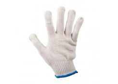 Перчатки из хлопка и полиэстера белые с черной ПВХ точкой 8"(M) Profmet