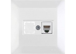 Розетка телефонная белая CANDELA Mutlusan