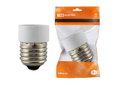 Патрон-переходник E27-E14, белый TDM