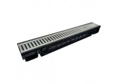 Комплект водоотводного желоба TOP с решеткой из оцинкованной стали-А15 - 153х120х1000