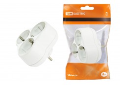 Тройник на 3 розетки 2Р+Е 16А 250В круглый TDM