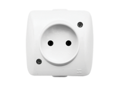 Розетка без заземления накладная IP20 (белый) EL-BI ALSU