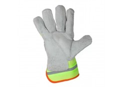 Перчатки спилковые "Kraga- Signal" бело-лимонные 10" (L) Lider