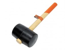 Киянка резиновая с деревянной ручкой Polax 90 мм 120 г Черная (39-006)
