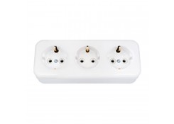 Розетка трехместная 2P+ РА16-243 СВПР