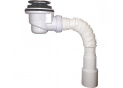 Сифон для душ. поддона хром 1/2 под d50/60мм с гт 40х40/50, клик-клак широк.крыш, h 67-73мм Aquant