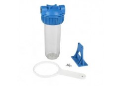 Прозрачный корпус для фильтра 10", 1/2, ключ в комплекте.