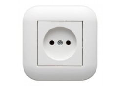 Розетка одинарная без заземления белая Ovivo Loft