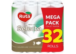 Туалетная бумага Ruta Selecta 3 слоя 32 рулона