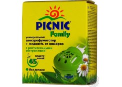 Средство от насекомых "PICNIC" family (фумигатор + жидкость от комаров 30 мл.)