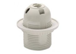 Патрон пластиковый под люстру с юбкой белый цоколь Е27 