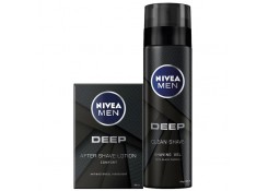 Комплект Nivea Men Deep: лосьон после бритья, 100 мл + гель для бритья, 200 мл.
