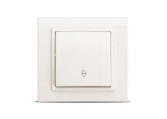 Выключатель одноклавишный проходной белый EL-BI ZENA
